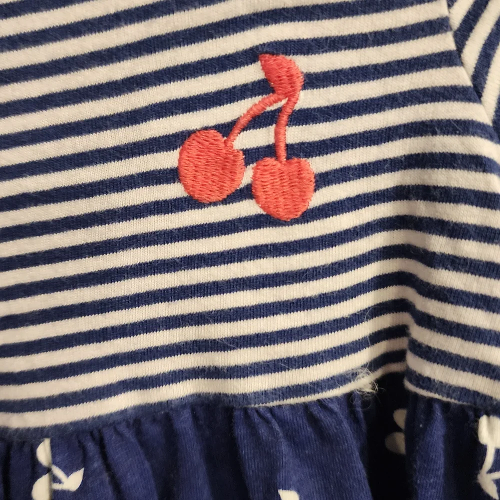 Child of Mine Blue and Red Flutter Sleeve 12 Months Sundress